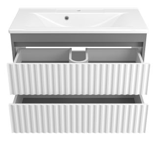 Подвесная тумба под раковину Brevita Balaton BAL-06090-01-012Я 90см белый/серый